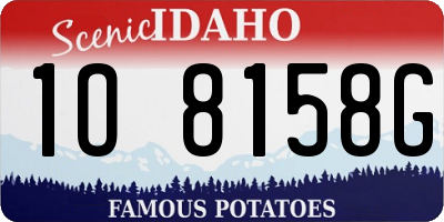 ID license plate 1O8158G