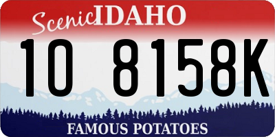ID license plate 1O8158K
