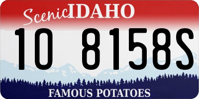ID license plate 1O8158S