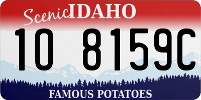 ID license plate 1O8159C