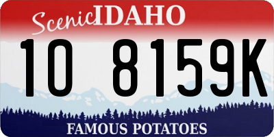 ID license plate 1O8159K