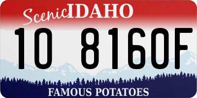 ID license plate 1O8160F
