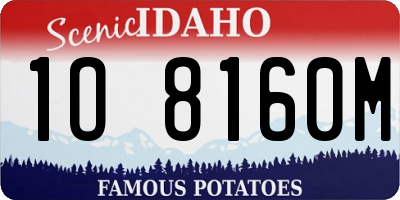 ID license plate 1O8160M