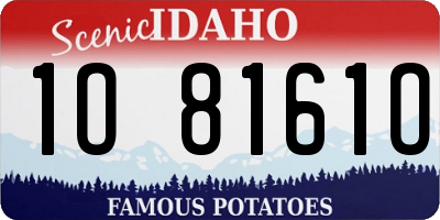 ID license plate 1O8161O