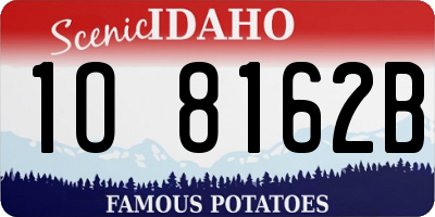 ID license plate 1O8162B