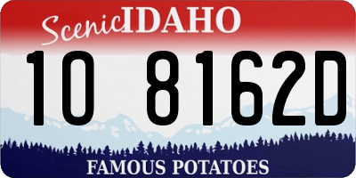 ID license plate 1O8162D