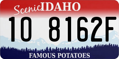 ID license plate 1O8162F