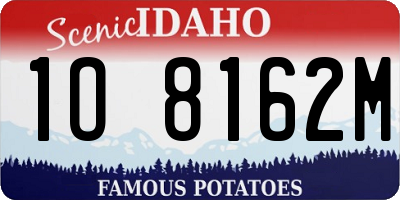 ID license plate 1O8162M
