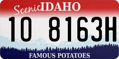 ID license plate 1O8163H