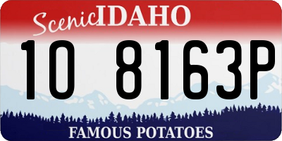 ID license plate 1O8163P
