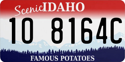 ID license plate 1O8164C