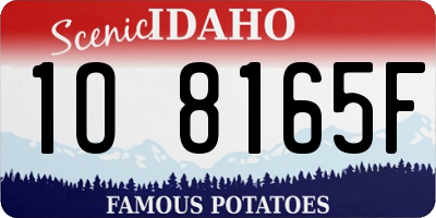 ID license plate 1O8165F