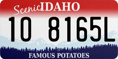 ID license plate 1O8165L