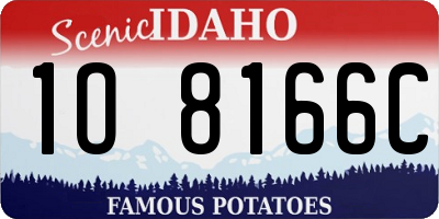 ID license plate 1O8166C