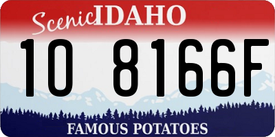 ID license plate 1O8166F