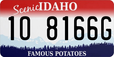 ID license plate 1O8166G
