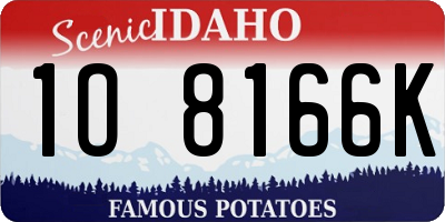 ID license plate 1O8166K