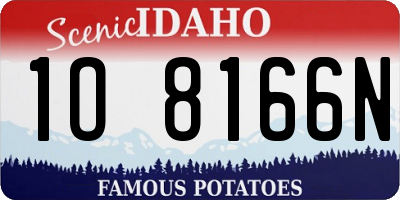 ID license plate 1O8166N