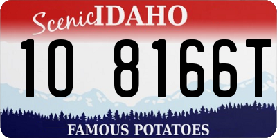 ID license plate 1O8166T