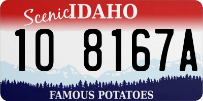 ID license plate 1O8167A