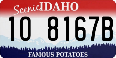 ID license plate 1O8167B