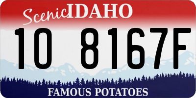 ID license plate 1O8167F