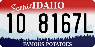 ID license plate 1O8167L