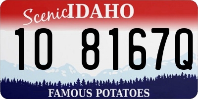 ID license plate 1O8167Q