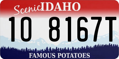 ID license plate 1O8167T