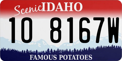 ID license plate 1O8167W
