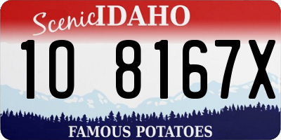 ID license plate 1O8167X