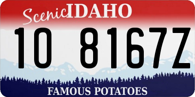 ID license plate 1O8167Z