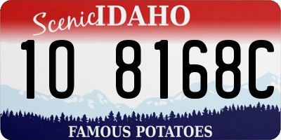 ID license plate 1O8168C