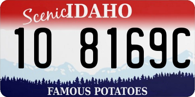 ID license plate 1O8169C
