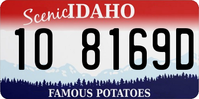 ID license plate 1O8169D