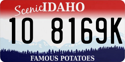ID license plate 1O8169K
