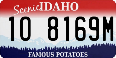 ID license plate 1O8169M