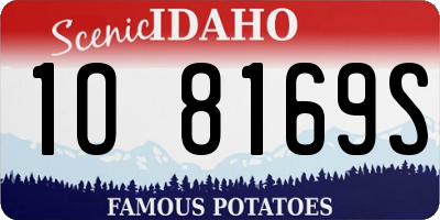 ID license plate 1O8169S
