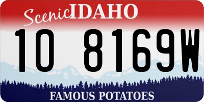 ID license plate 1O8169W