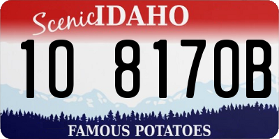 ID license plate 1O8170B