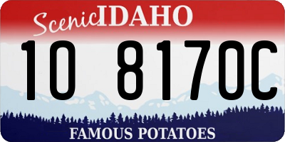 ID license plate 1O8170C