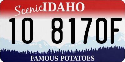ID license plate 1O8170F