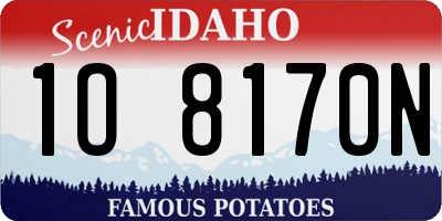 ID license plate 1O8170N