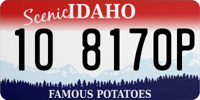 ID license plate 1O8170P
