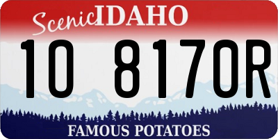 ID license plate 1O8170R