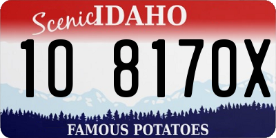 ID license plate 1O8170X