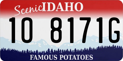 ID license plate 1O8171G