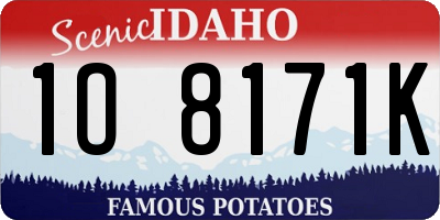 ID license plate 1O8171K