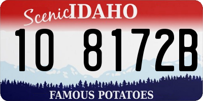 ID license plate 1O8172B
