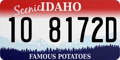 ID license plate 1O8172D